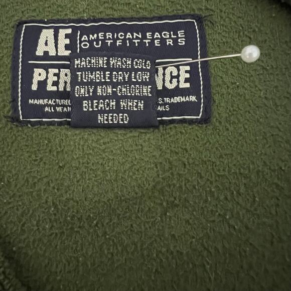 AMERICAN EAGLE Performance Fleece Quarter Zip Green Jacket Mens L Gorpcore - Picture 6 of 6